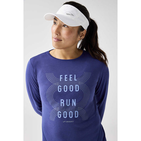 Brooks Distance 3.0 chandail de course à manches longues femme col - Midnight / Run Good