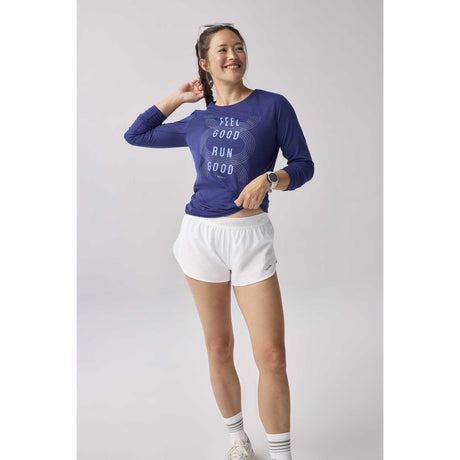 Brooks Distance 3.0 chandail de course à manches longues femme - Midnight / Run Good