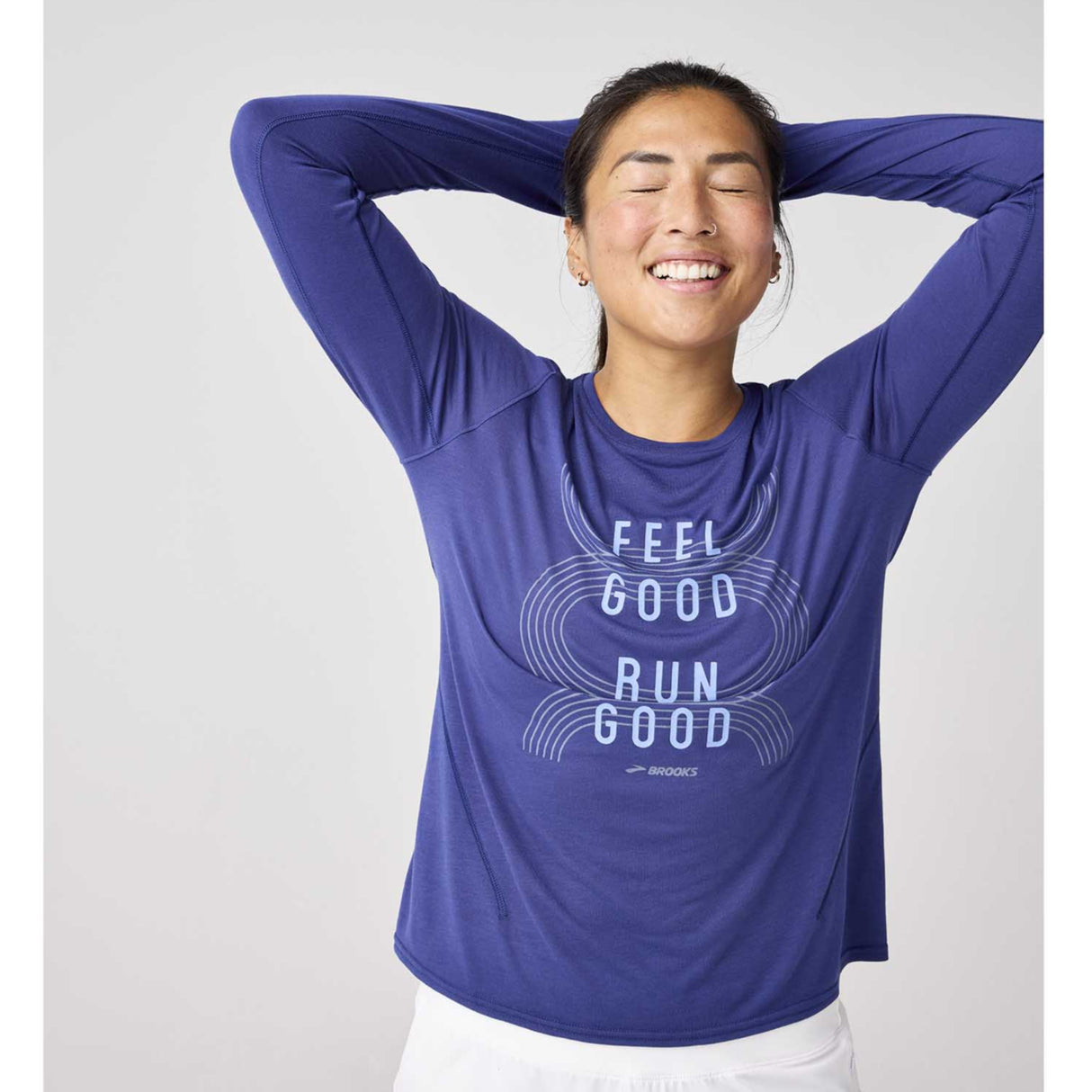 Brooks Distance 3.0 chandail de course à manches longues femme - Midnight / Run Good