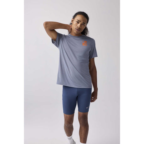 Brooks Distance t-shirt de course à pied à manches courtes 3.0 homme live face - Storm / Road Tested