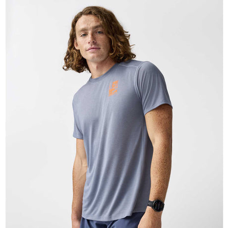 Brooks Distance t-shirt de course à pied à manches courtes 3.0 homme face - Storm / Road Tested