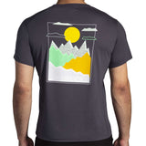 Brooks Distance t-shirt de course à pied à manches courtes 3.0 homme dos live - Asphalt/Mountain