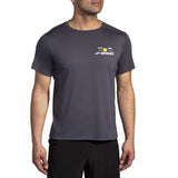 Brooks Distance t-shirt de course à pied à manches courtes 3.0 homme face - Asphalt/Mountain
