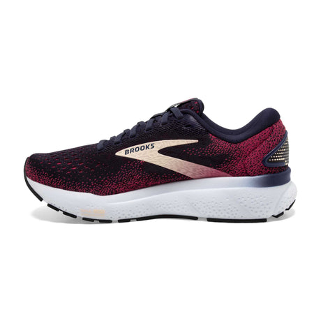 Brooks Ghost 16 souliers de course femme lateral- Peacoat / Raspberry / Apricot