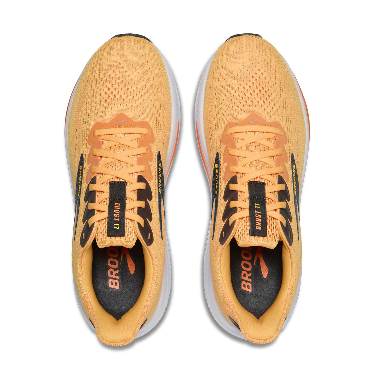 Brooks Ghost 17 chaussures de course homme empeigne - Blazing Orange / Yellow / Ebony