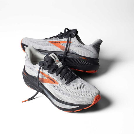 Brooks Ghost 17 chaussures de course homme paire - Oyster Mushroom / Orange / Ebony