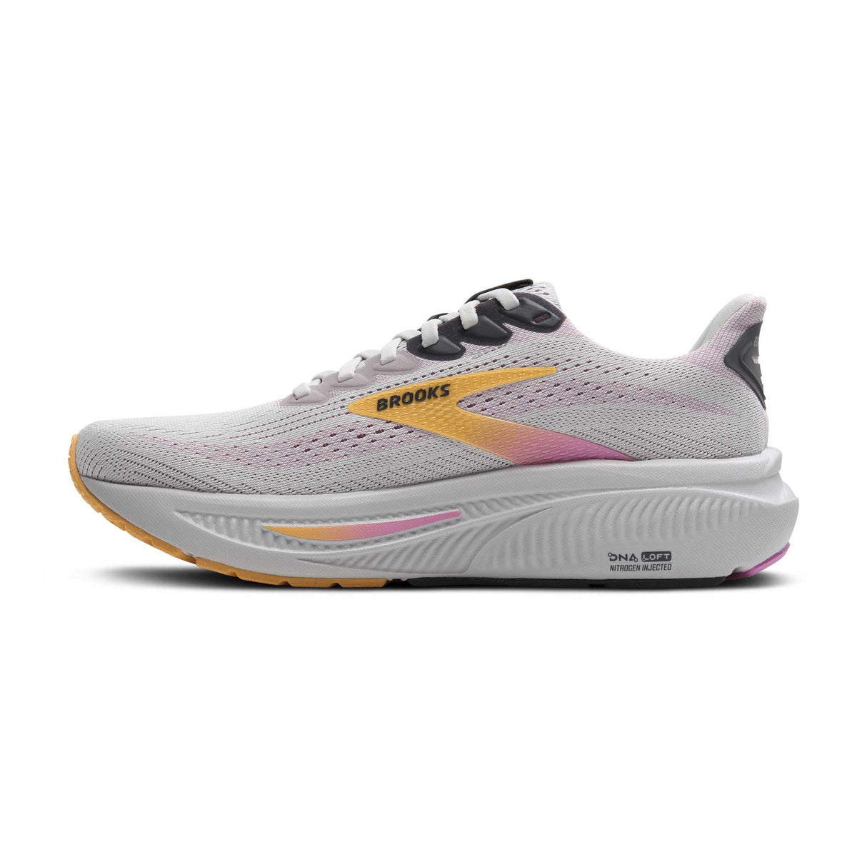 Brooks Ghost 17 chaussures de course femme lateral - Oyster / Apricot / Pink
