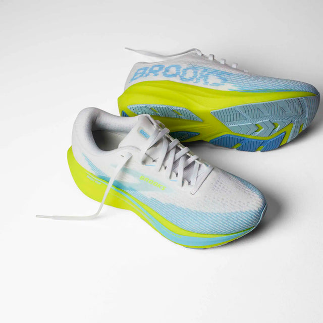 Brooks Ghost Amp chaussures de course femme - White / Blue / Nightlife