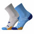 Brooks Ghost Crew 2-pack chaussettes de course à pied unisexes - Blue / Peacoat & Light Grey / Blue