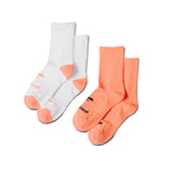 Brooks Ghost Lite Crew 2-pack chaussettes - Cyber Peach & White / Peach