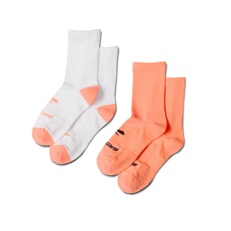Brooks Ghost Lite Crew 2-pack chaussettes - Cyber Peach & White / Peach