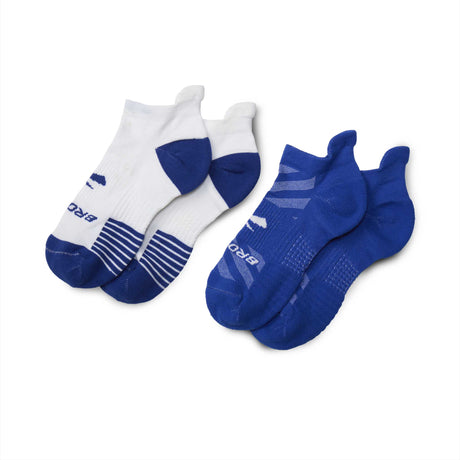 Brooks Ghost Lite No Show 2-Pack chaussettes de course à pied unisexes - Neo Blue & White / Neo Blue