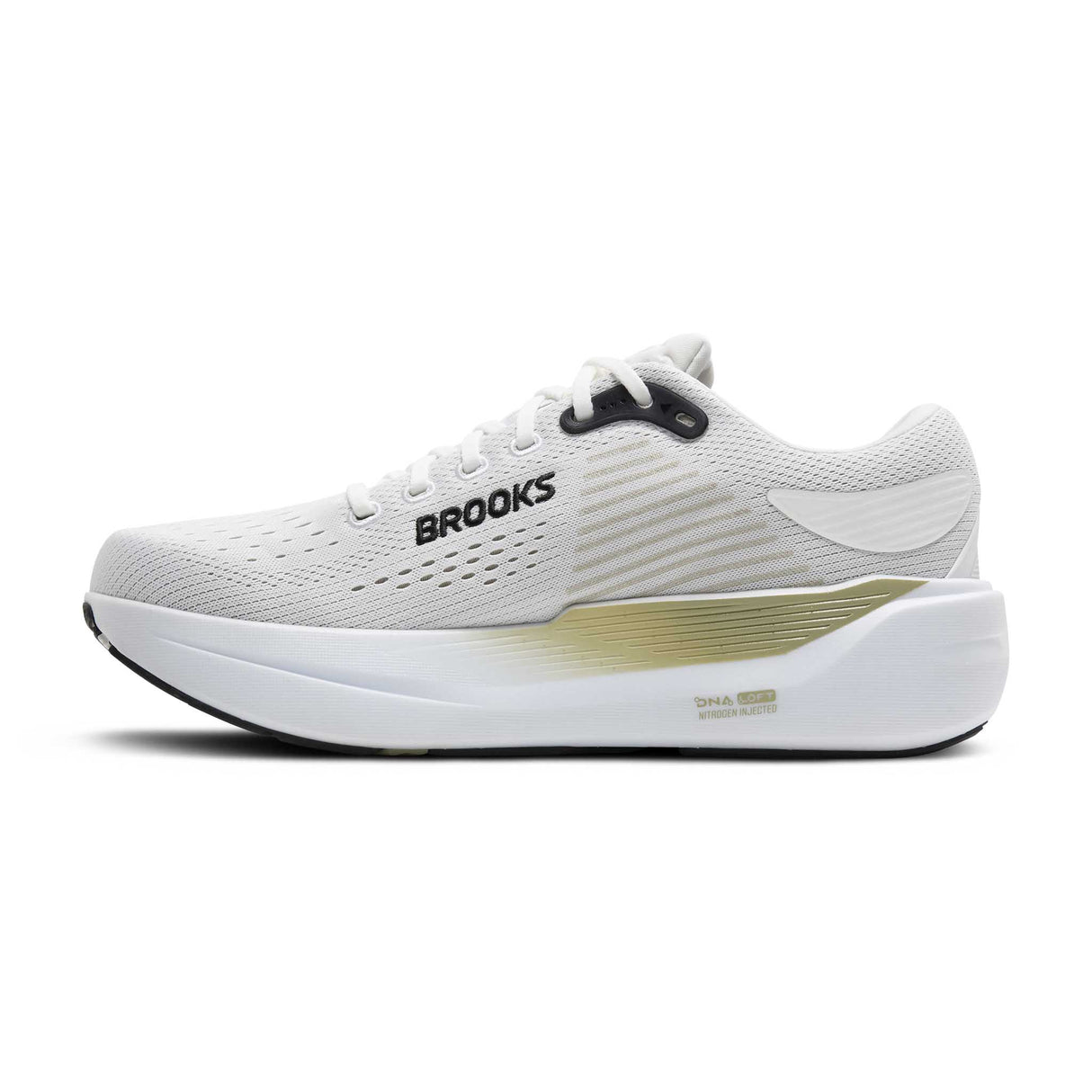 Brooks Ghost Max 3 chaussures de course à pied homme lateral - Bright White / Tea / Black