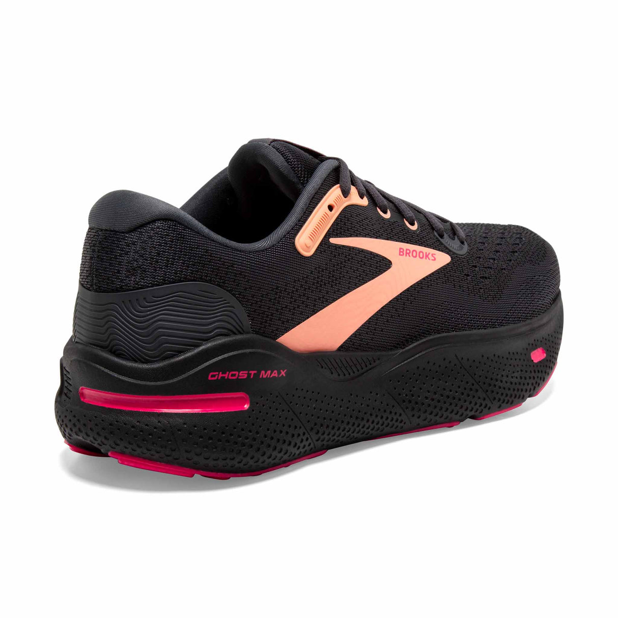 Brooks Ghost Max chaussures de course à pied pour femme - Black/Papaya/Raspberry