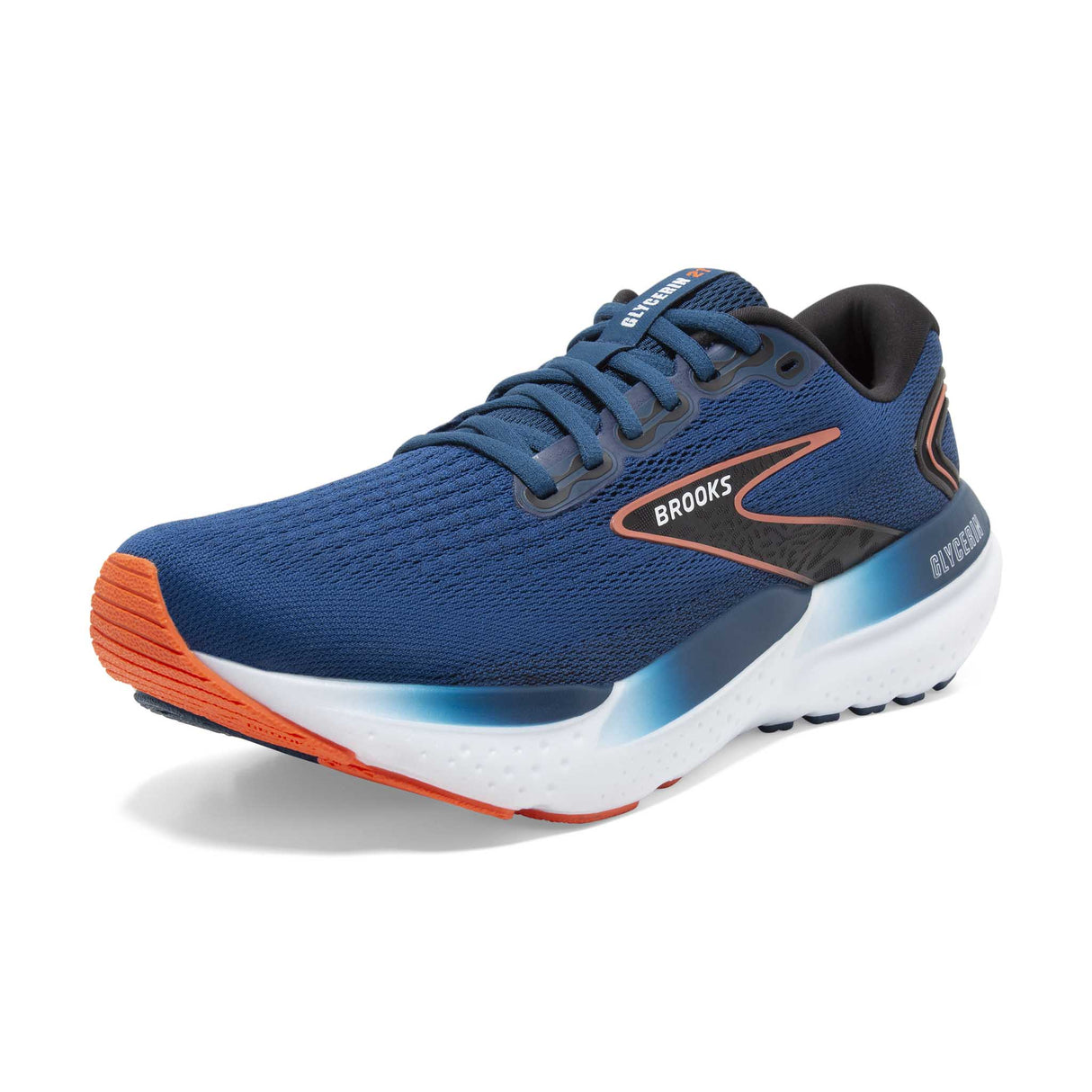 Brooks Glycerin 21 souliers de course homme pointe gauche-Blue Opal / Black / Nasturtium