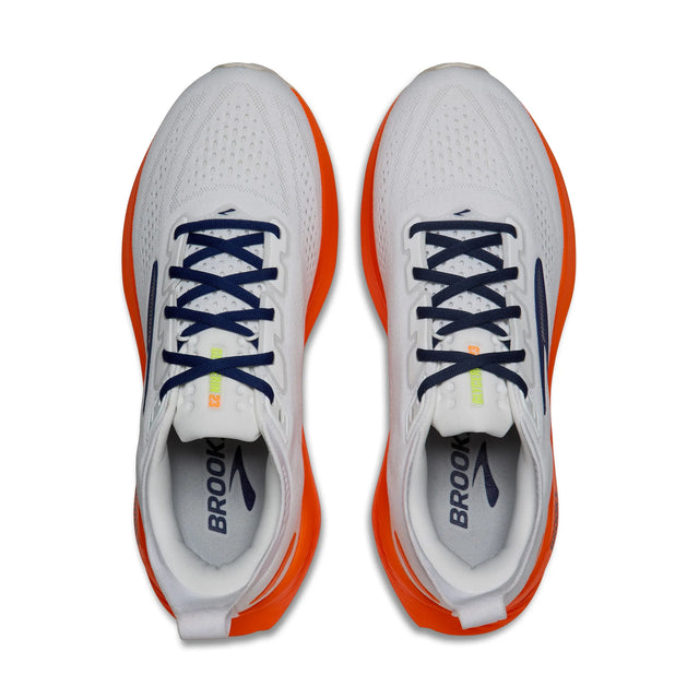 Brooks Glycerin 23 Men's Running Shoes - White / Navy / Orange
