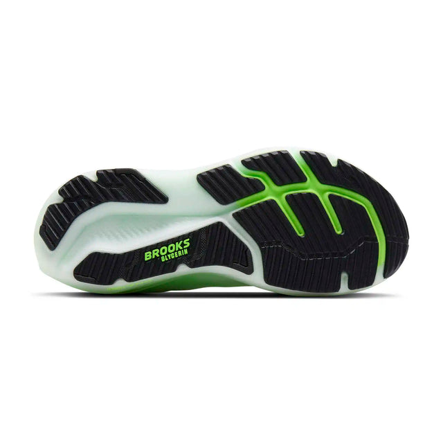 Brooks Glycerin 23 chaussures de course homme - White / Phantom / Green Gecko