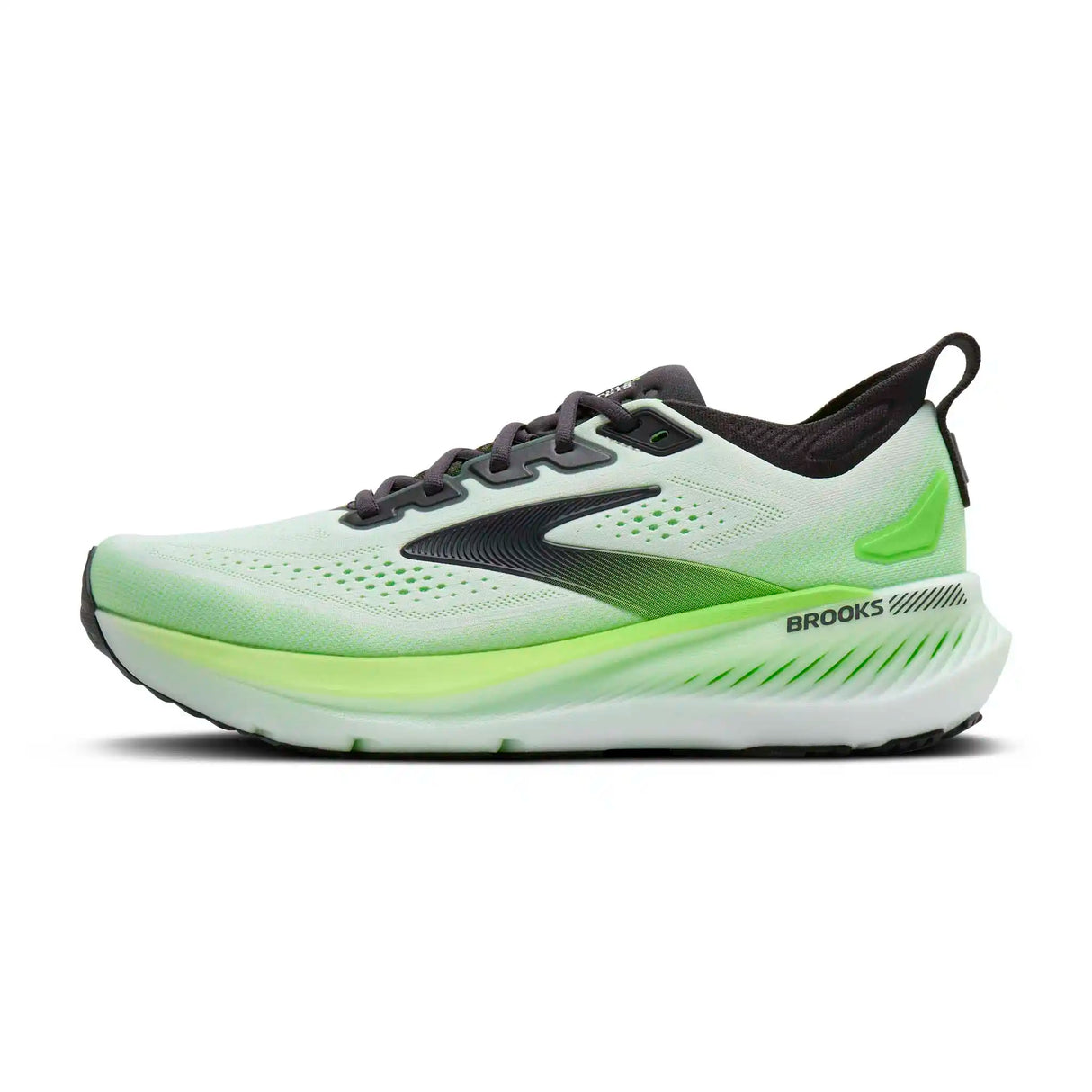 Brooks Glycerin GTS 23 chaussures de course homme - White / Phantom / Green Gecko