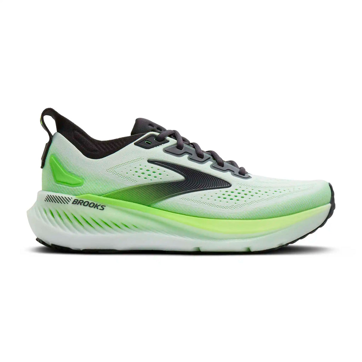 Brooks Glycerin GTS 23 chaussures de course homme - White / Phantom / Green Gecko