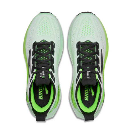 Brooks Glycerin GTS 23 chaussures de course homme - White / Phantom / Green Gecko
