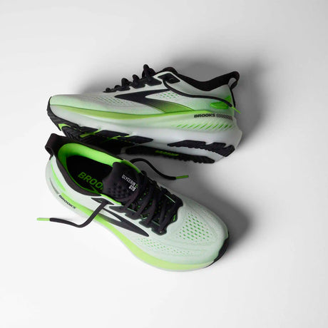 Brooks Glycerin GTS 23 chaussures de course homme - White / Phantom / Green Gecko