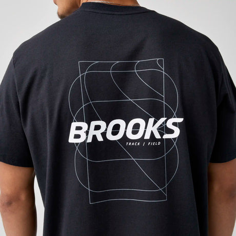 Brooks Graphic t-shirt homme - Noir / Blanc / Slate Grey