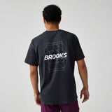 Brooks Graphic t-shirt homme - Noir / Blanc / Slate Grey