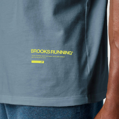 Brooks Graphic t-shirt homme - Blue Haze / Lichen