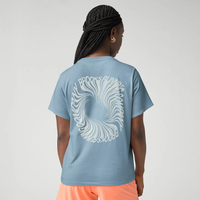 Brooks Graphic t-shirt femme - Blue Haze / Bone
