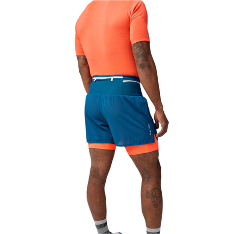 Brooks High Point 2.0 5-Inch Shorts for Men - Deep Sea / Flame