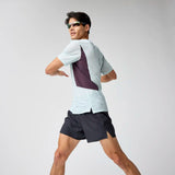 Brooks High Point Short Sleeve 2.0 T-Shirt de course à pied pour homme - Stride Blue / Dk Russet