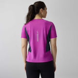 Brooks High Point Short Sleeve 2.0 t-shirt femme dos - Fuchsia/Blue Nights