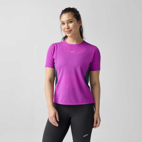 Brooks High Point Short Sleeve 2.0 t-shirt femme - Fuchsia/Blue Nights