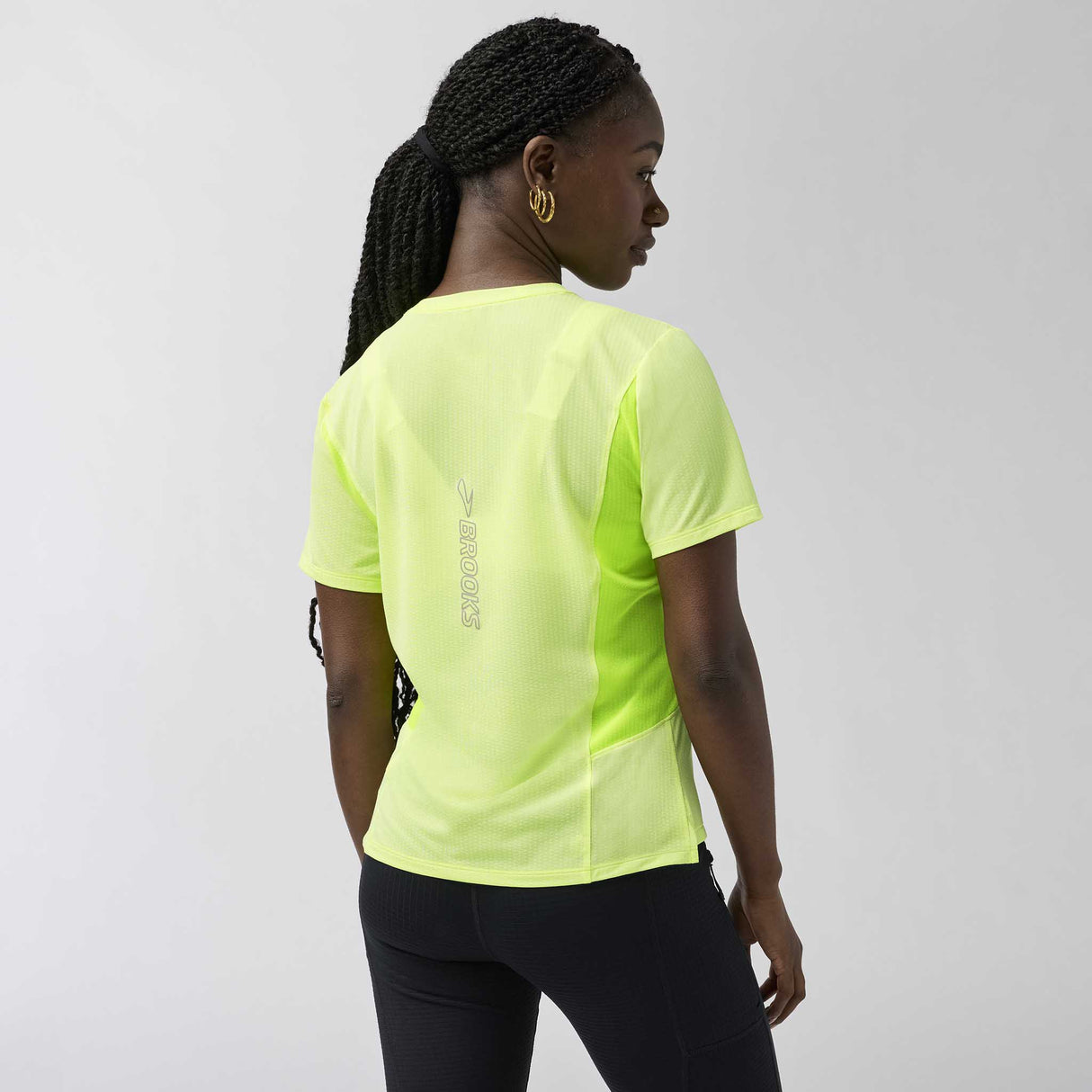 Brooks High Point Short Sleeve 2.0 t-shirt femme dos - Sunray/Nightlife