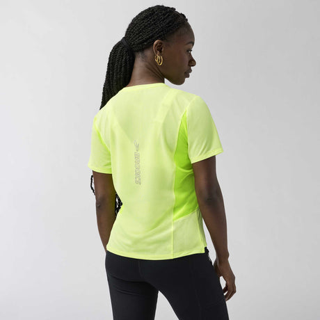 Brooks High Point Short Sleeve 2.0 t-shirt femme dos - Sunray/Nightlife