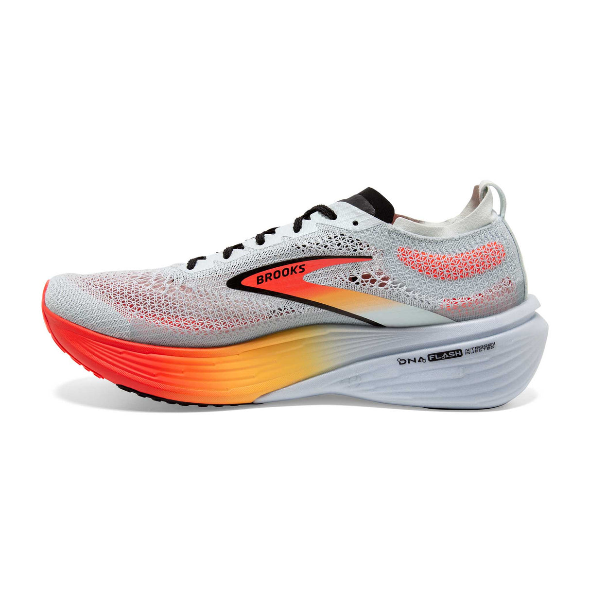 Brooks Hyperion Elite 4 lateral - Illusion Blue / Coral / Orange