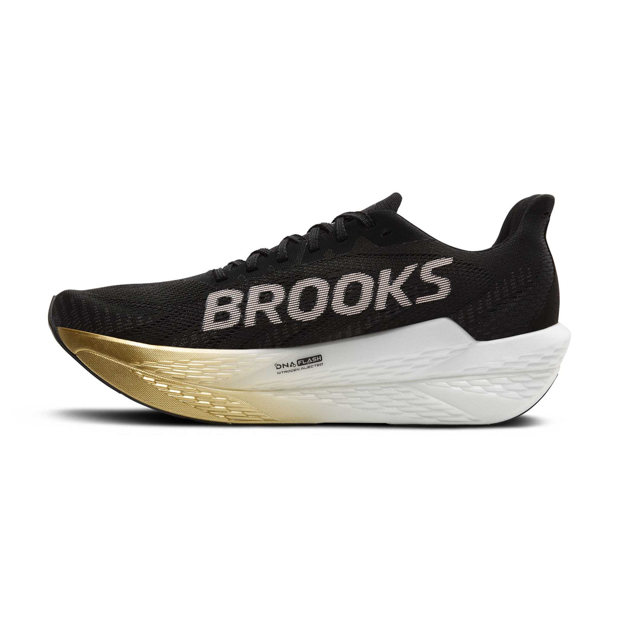 Brooks Hyperion Max 2 souliers de course à pied homme lateral  - Black / Gold / Pink