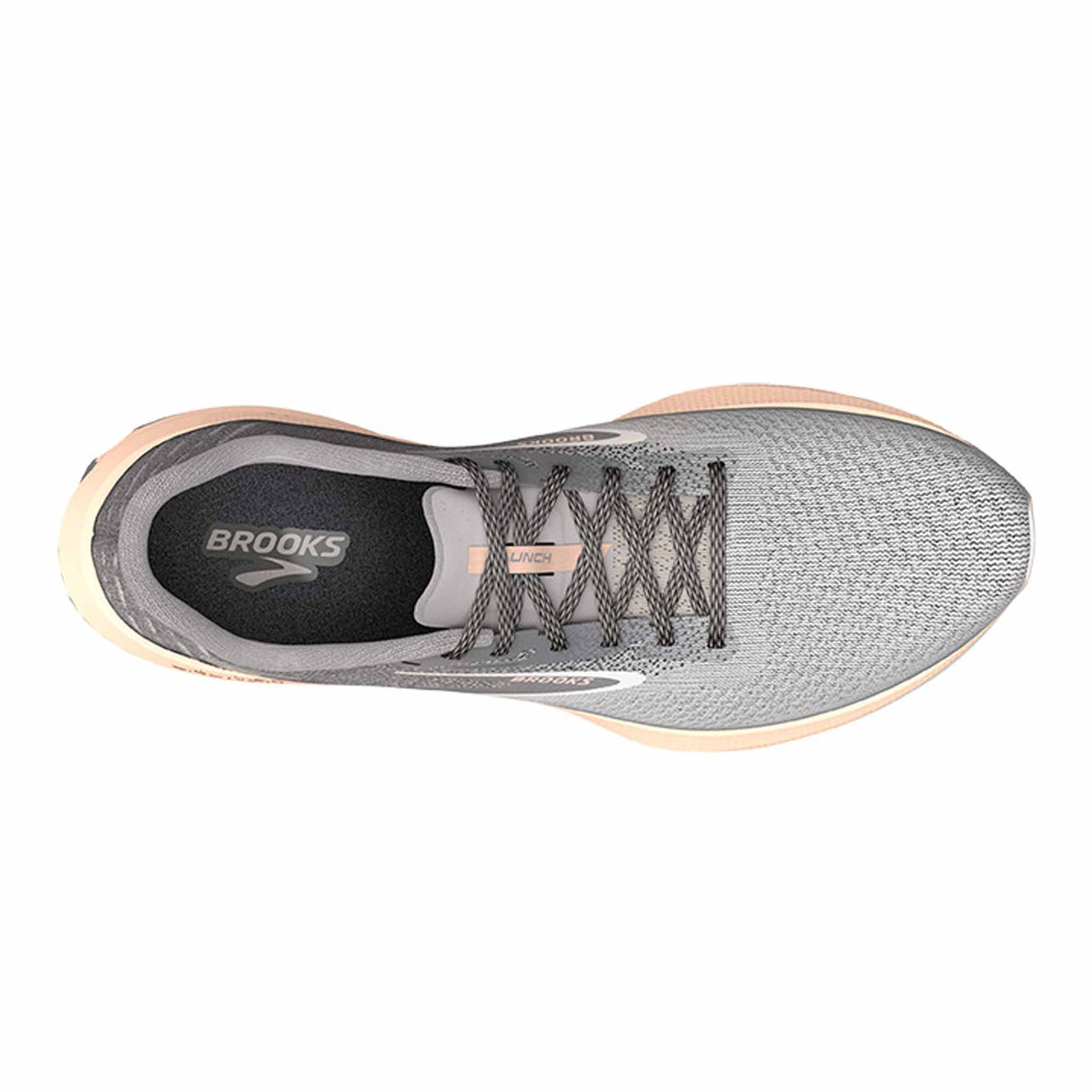 Brooks Launch 10 chaussures de course à pied pour femme - Grey / Crystal Grey / Pale Peach