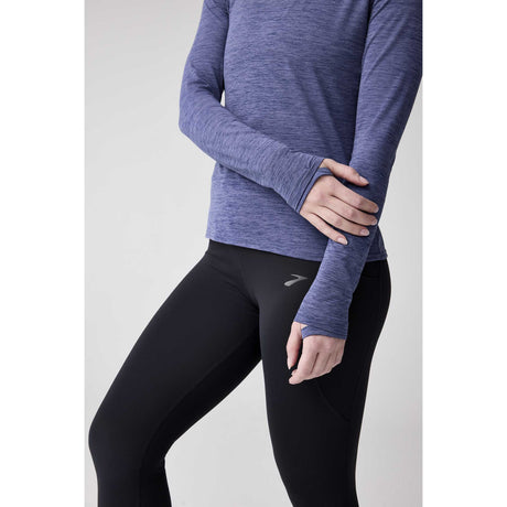 Brooks Luxe chandail de course à manches longues femme passe-pouce - Heather Nightshadow