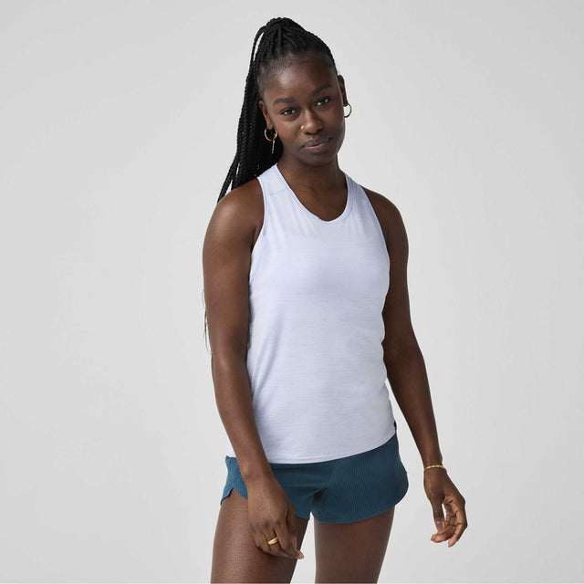 Brooks Luxe Tank camisole de course à pied pour femme - Heater Halogen Blue