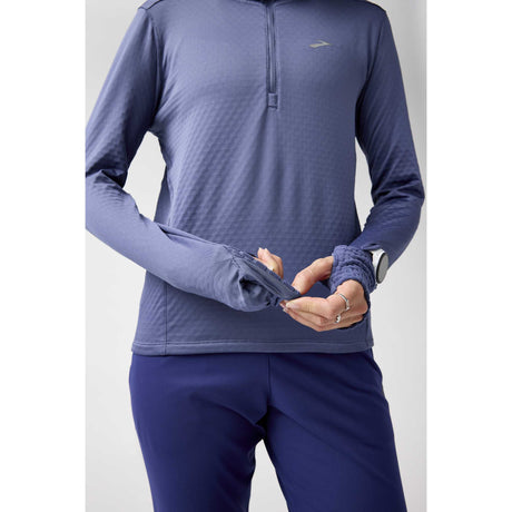 Brooks Notch Thermal Hoodie 3.0 chandail de course à pied femme passe-pouce - Nightshadow