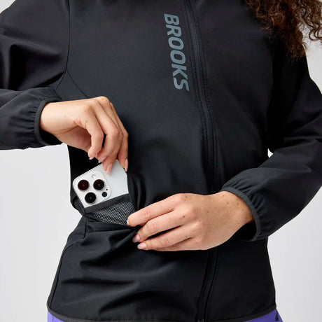Brooks Canopy Jacket coupe-vent de course à pied pour femme - Noir