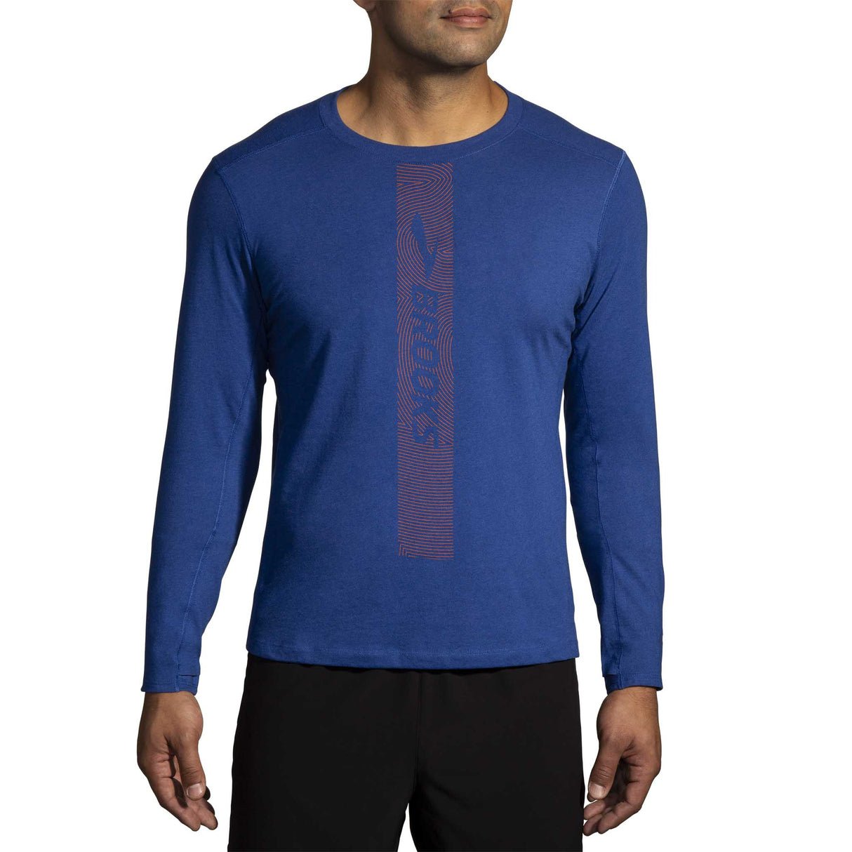 Brooks Distance 2.0 chandail de course homme face - Heather Aegean / Brooks Trail