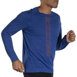 Brooks Distance 2.0 chandail de course homme face - Heather Aegean / Brooks Trail
