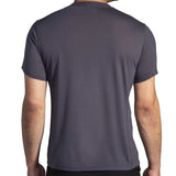 Brooks Distance t-shirt de course à pied à manches courtes 3.0 homme dos - Asphalt / BR Stack