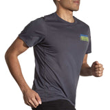 Brooks Distance t-shirt de course à pied à manches courtes 3.0 homme action - Asphalt / BR Stack