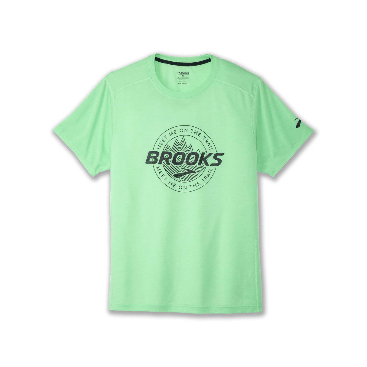 Brooks Distance t-shirt de course à pied à manches courtes 3.0 homme - Hyper Green / Brooks Trail