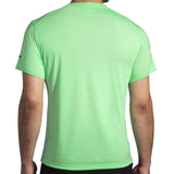 Brooks Distance t-shirt de course à pied à manches courtes 3.0 homme dos- Hyper Green / Brooks Trail