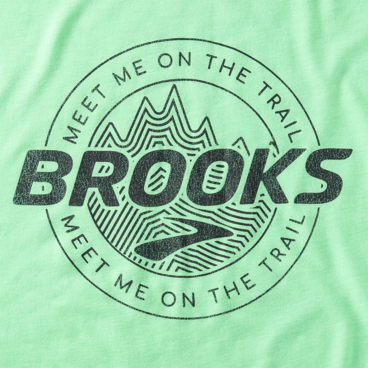 Brooks Distance t-shirt de course à pied à manches courtes 3.0 homme logo- Hyper Green / Brooks Trail