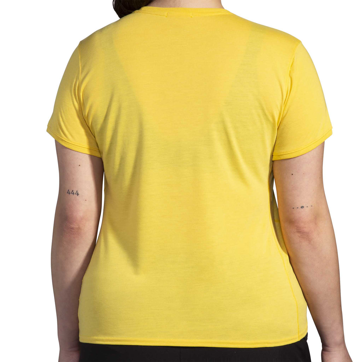 Brooks Distance 3.0 t-shirt de course à manches courtes femme dos - yellow zest